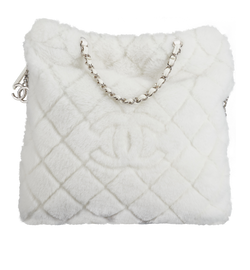 Quilted Backpack, Shearling, White, TE96EA90,E, 3*